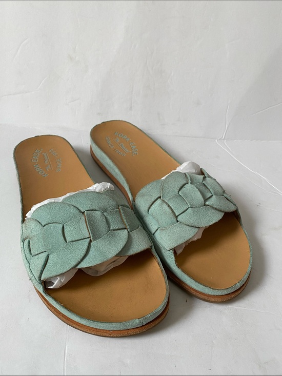 Kork-Ease Shoes - Kork-Ease Dolphin Braided Slide Sandals in Mint Green Suede